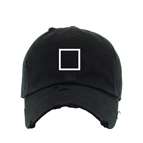 Square Korean Letter M Vintage Baseball Cap Embroidered Cotton Adjustable Distressed Dad Hat