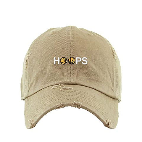 Hoops Basketball Vintage Baseball Cap Embroidered Cotton Adjustable Distressed Dad Hat