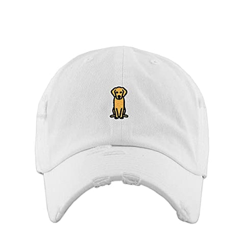 Golden Retriever Dog Vintage Baseball Cap Embroidered Cotton Adjustable Distressed Dad Hat