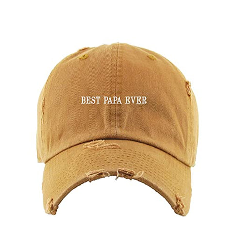 Best Papa Ever Vintage Baseball Cap Embroidered Cotton Adjustable Distressed Dad Hat