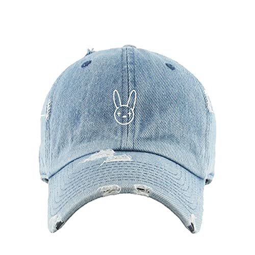 Bad Bunny Vintage Baseball Cap Embroidered Cotton Adjustable Distressed Dad  Hat Hunter Green 