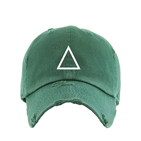 Triangle Korean Letter J Vintage Baseball Cap Embroidered Cotton Adjustable Distressed Dad Hat