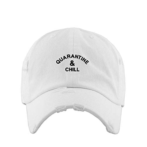 Quarantine and Chill Vintage Baseball Cap Embroidered Cotton Adjustable Distressed Dad Hat