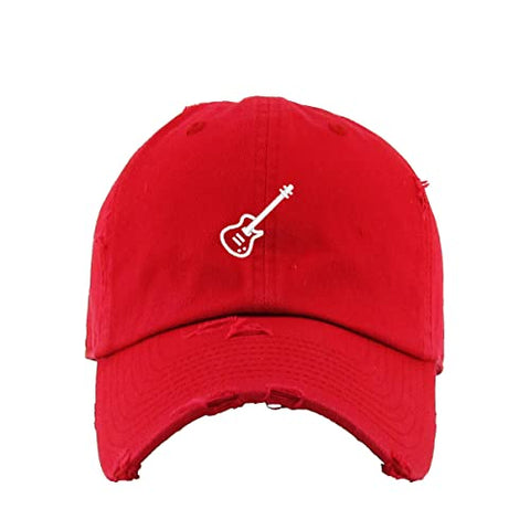 Electric Guitar Vintage Baseball Cap Embroidered Cotton Adjustable Distressed Dad Hat