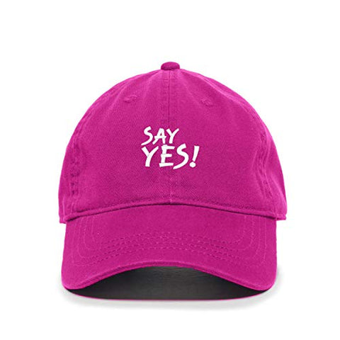 Say Yes Baseball Cap Embroidered Cotton Adjustable Dad Hat