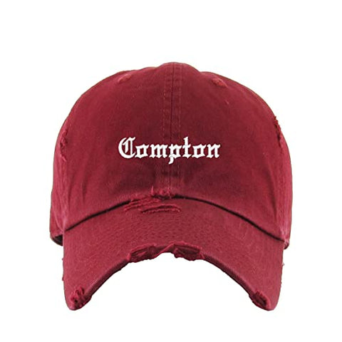 Compton Vintage Baseball Cap Embroidered Cotton Adjustable Distressed Dad Hat