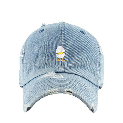 Chick Hatching Vintage Baseball Cap Embroidered Cotton Adjustable Distressed Dad Hat