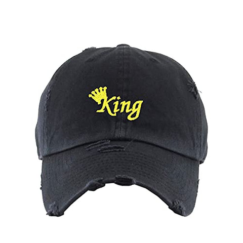 King Vintage Baseball Cap Embroidered Cotton Adjustable Distressed Dad Hat