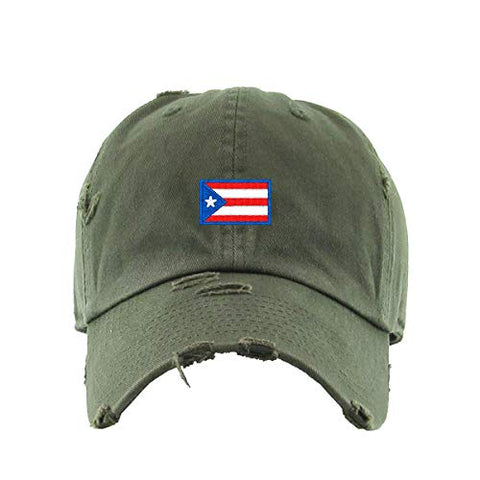 Puerto Rico Flag Vintage Baseball Cap Embroidered Cotton Adjustable Distressed Dad Hat