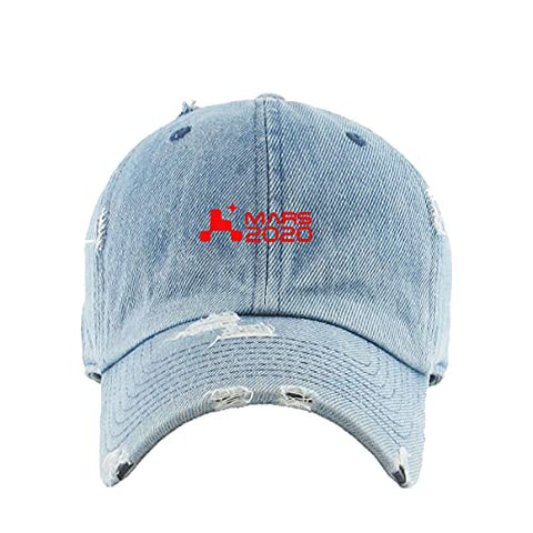 Mars 2020 Rover Vintage Baseball Cap Embroidered Cotton Adjustable Distressed Dad Hat