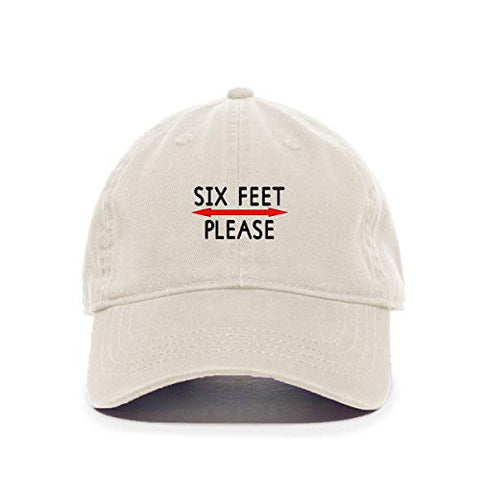 Six 6 Feet Please Baseball Cap Embroidered Cotton Adjustable Dad Hat