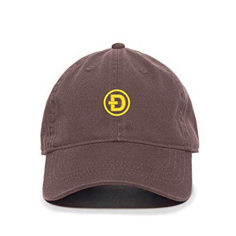 Dogecoin D Baseball Cap Embroidered Cotton Adjustable Dad Hat