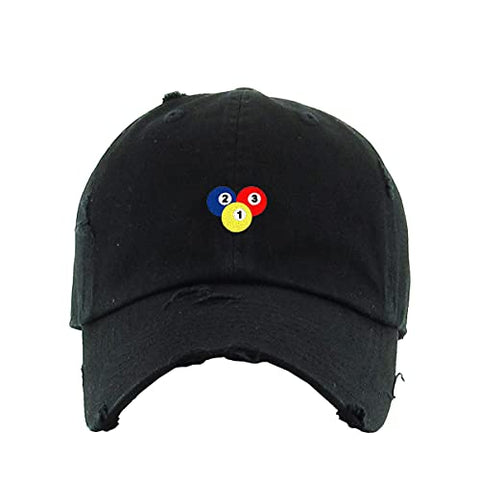 Billiard Balls Vintage Baseball Cap Embroidered Cotton Adjustable Distressed Dad Hat