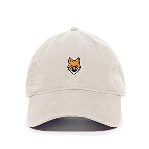 Fox Head Baseball Cap Embroidered Cotton Adjustable Dad Hat