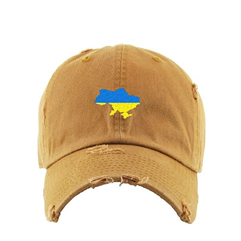 Ukraine Map Vintage Baseball Cap Embroidered Cotton Adjustable Distressed Dad Hat