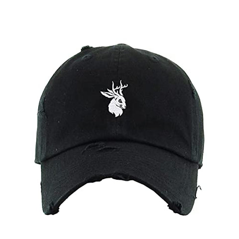 Jackalope Vintage Baseball Cap Embroidered Cotton Adjustable Distressed Dad Hat