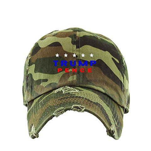 Trump Pence Vintage Baseball Cap Embroidered Cotton Adjustable Distressed Dad Hat