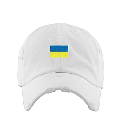 Ukraine Flag Vintage Baseball Cap Embroidered Cotton Adjustable Distressed Dad Hat