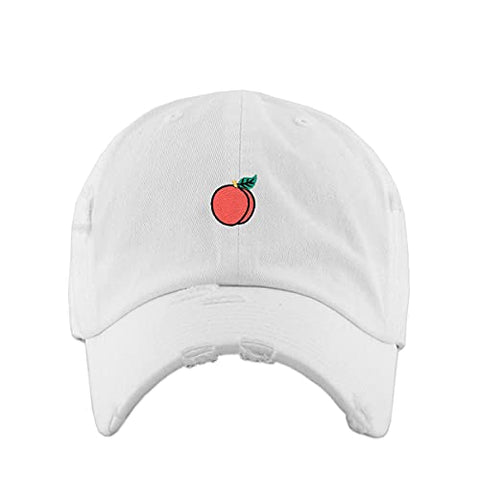 Peach Vintage Baseball Cap Embroidered Cotton Adjustable Distressed Dad Hat