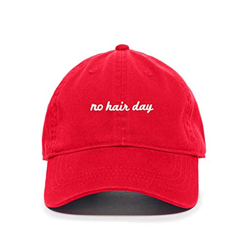 No Hair Day Baseball Cap Embroidered Cotton Adjustable Dad Hat