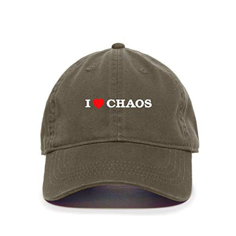 I Love Chaos Baseball Cap Embroidered Cotton Adjustable Dad Hat