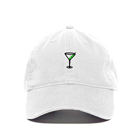 Martini Glass with Olive Baseball Cap Embroidered Cotton Adjustable Dad Hat