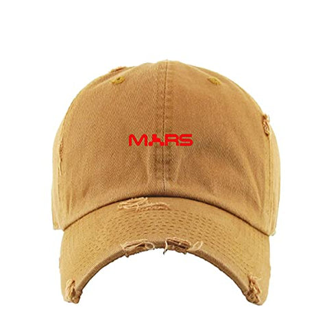 Mars Vintage Baseball Cap Embroidered Cotton Adjustable Distressed Dad Hat