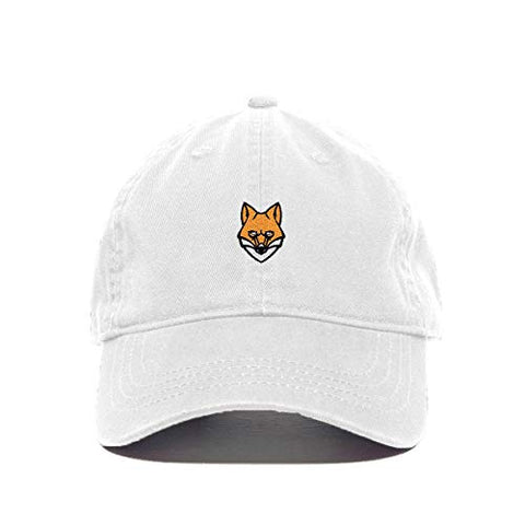 Fox Head Baseball Cap Embroidered Cotton Adjustable Dad Hat