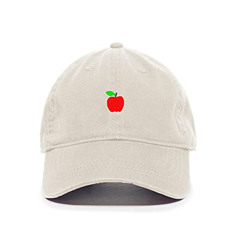 Red Apple Baseball Cap Embroidered Cotton Adjustable Dad Hat