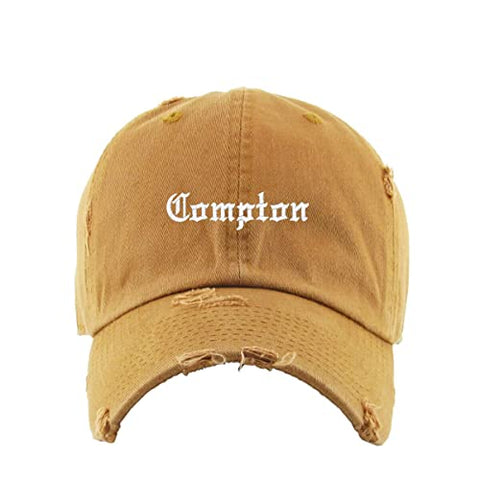 Compton Vintage Baseball Cap Embroidered Cotton Adjustable Distressed Dad Hat