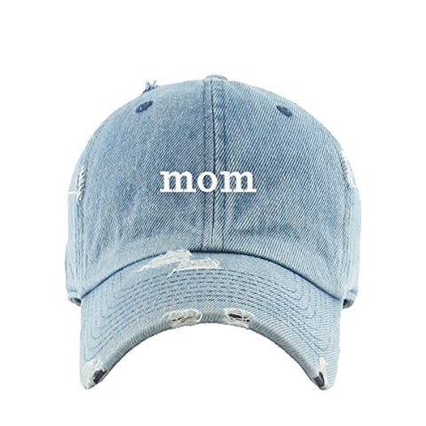 Mom Vintage Baseball Cap Embroidered Cotton Adjustable Distressed Dad Hat