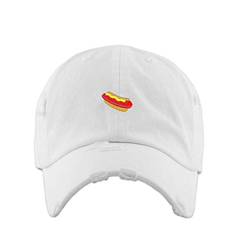 Hotdog Sandwich Vintage Baseball Cap Embroidered Cotton Adjustable Distressed Dad Hat