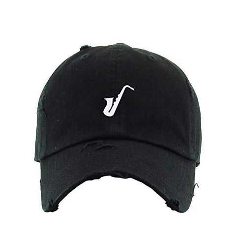 Saxophone Vintage Baseball Cap Embroidered Cotton Adjustable Distressed Dad Hat