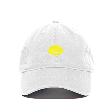 Smiling Lemon Baseball Cap Embroidered Cotton Adjustable Dad Hat