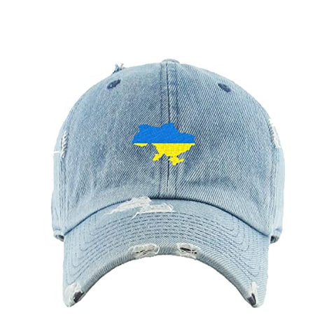 Ukraine Map Vintage Baseball Cap Embroidered Cotton Adjustable Distressed Dad Hat