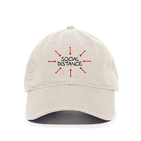 Social Distance Baseball Cap Embroidered Cotton Adjustable Dad Hat