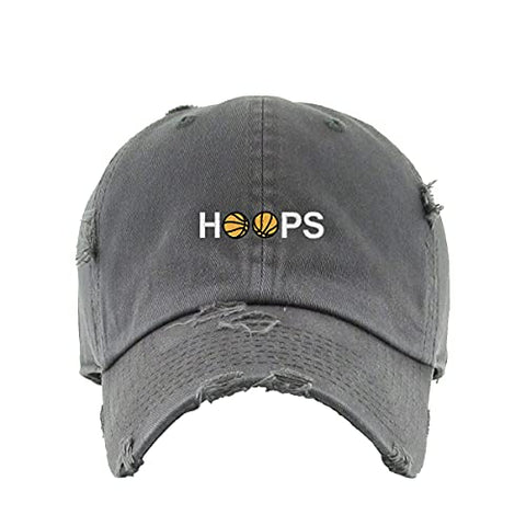 Hoops Basketball Vintage Baseball Cap Embroidered Cotton Adjustable Distressed Dad Hat