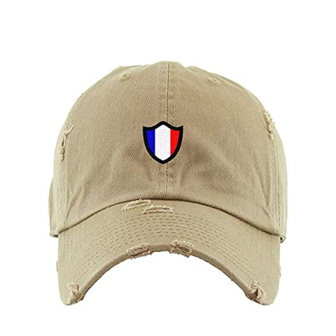 France French Flag Vintage Baseball Cap Embroidered Cotton Adjustable Distressed Dad Hat