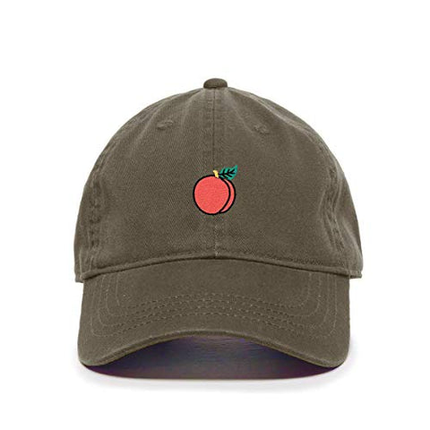 Peach Baseball Cap Embroidered Cotton Adjustable Dad Hat