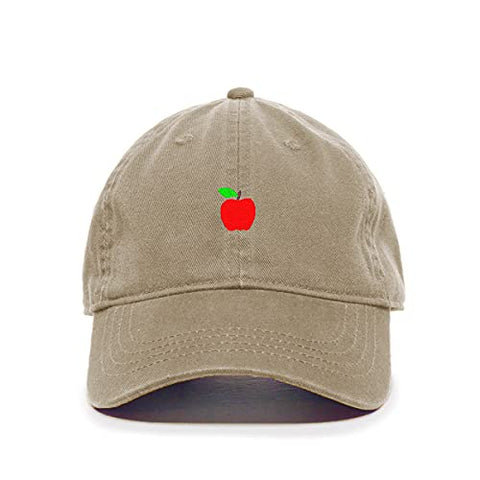 Red Apple Baseball Cap Embroidered Cotton Adjustable Dad Hat