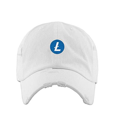 Litecoin Vintage Baseball Cap Embroidered Cotton Adjustable Distressed Dad Hat