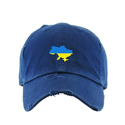 Ukraine Map Vintage Baseball Cap Embroidered Cotton Adjustable Distressed Dad Hat