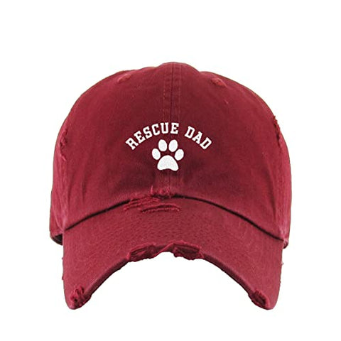 Rescue Dad Vintage Baseball Cap Embroidered Cotton Adjustable Distressed Dad Hat