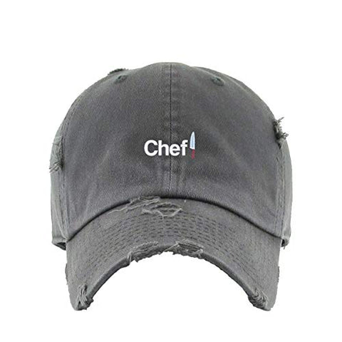 Chef with Knife Vintage Baseball Cap Embroidered Cotton Adjustable Distressed Dad Hat