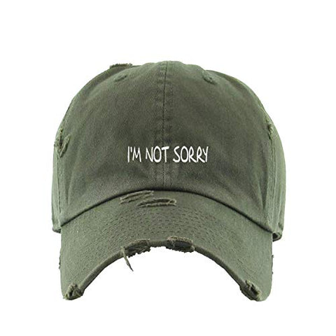 I am Not Sorry Vintage Baseball Cap Embroidered Cotton Adjustable Distressed Dad Hat