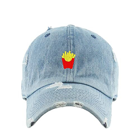 French Fries Vintage Baseball Cap Embroidered Cotton Adjustable Distressed Dad Hat