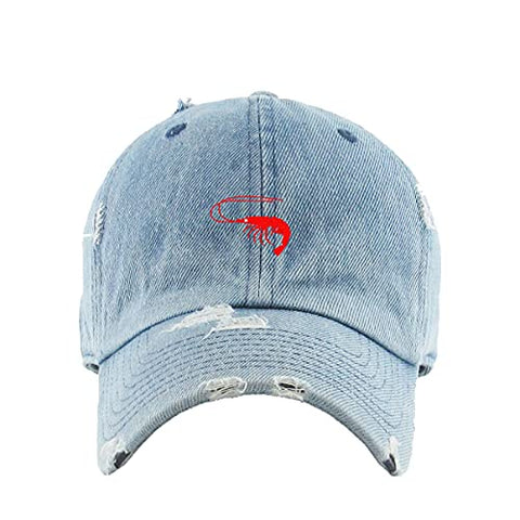 Shrimp Vintage Baseball Cap Embroidered Cotton Adjustable Distressed Dad Hat