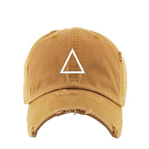 Triangle Korean Letter J Vintage Baseball Cap Embroidered Cotton Adjustable Distressed Dad Hat