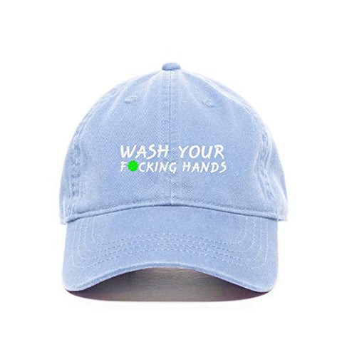 Wash Your Fucking Hands Baseball Cap Embroidered Cotton Adjustable Dad Hat