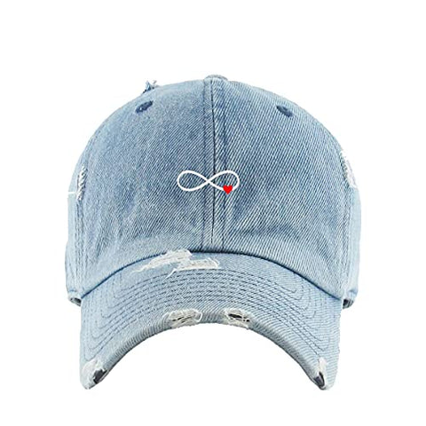 Infinity Love Vintage Baseball Cap Embroidered Cotton Adjustable Distressed Dad Hat